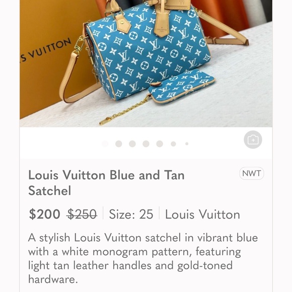 COPY - Louis Vuitton Blue Satchel - Picture 7 of 10